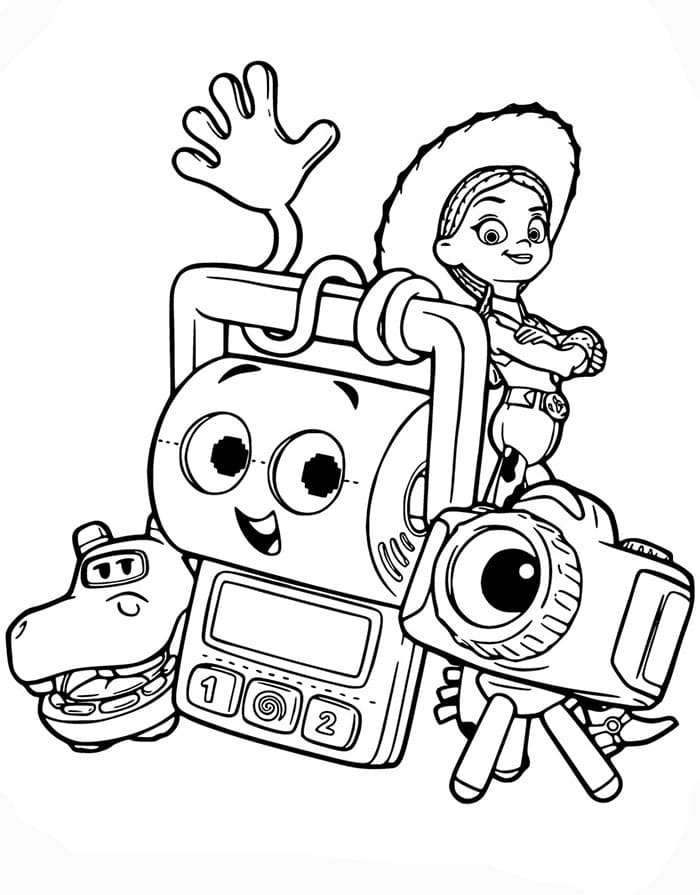 Toy Story 5 Jessie Tech Trio Tegninger til Farvelægning