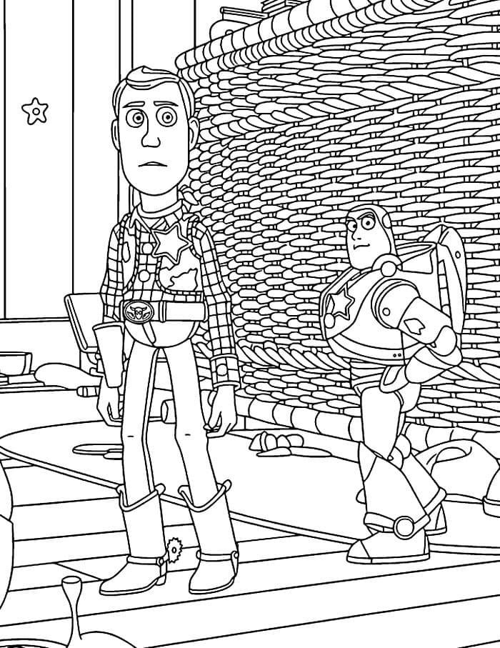 Woody og Buzz Toy Story 5 Tegninger til Farvelægning