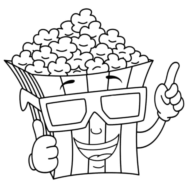 Animeret popcorn Tegninger til Farvelægning