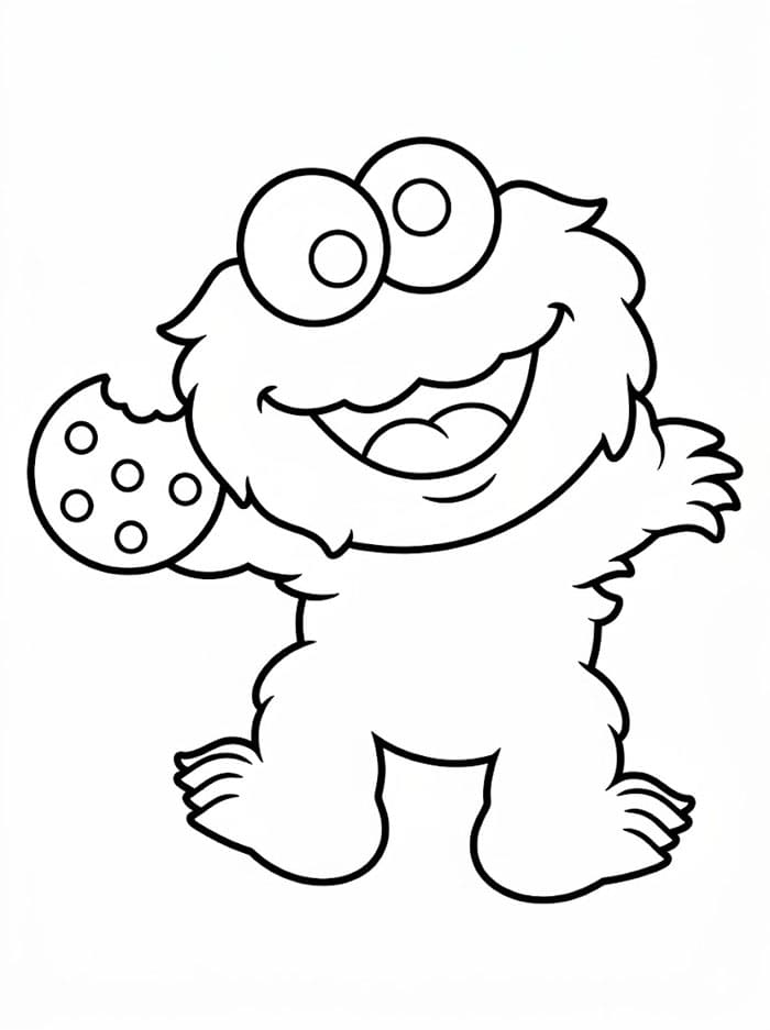 Baby Cookie Monster Tegninger til Farvelægning