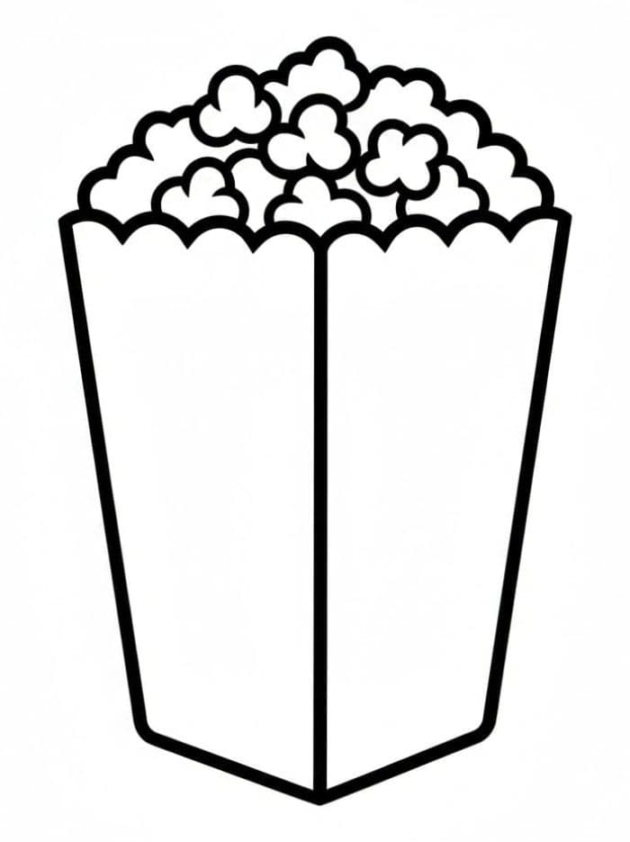 Billede af simpel popcorn Tegninger til Farvelægning