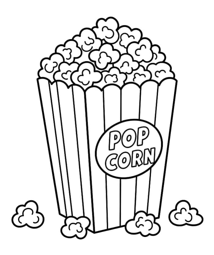 Billede uden popcorn Tegninger til Farvelægning
