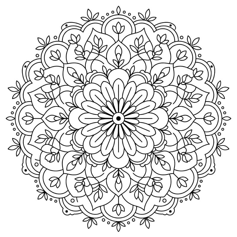Blomst Mandala Tegninger til Farvelægning