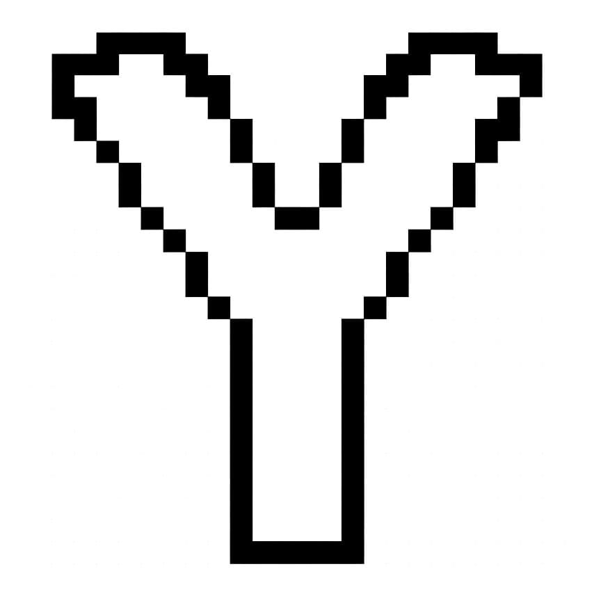Bogstavet Y pixels Tegninger til Farvelægning