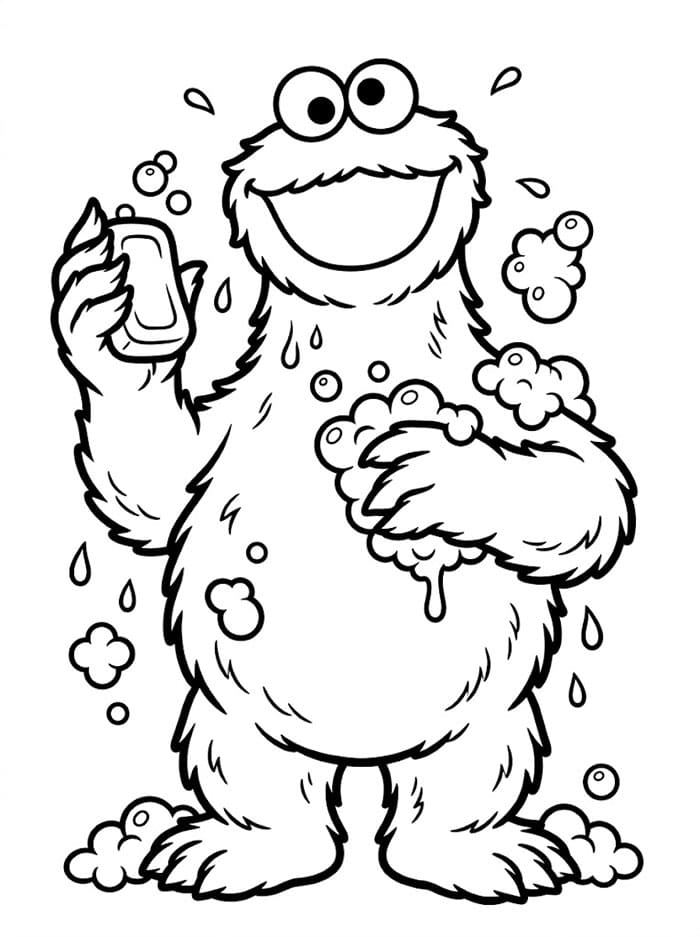 Cookie Monster bruser Tegninger til Farvelægning