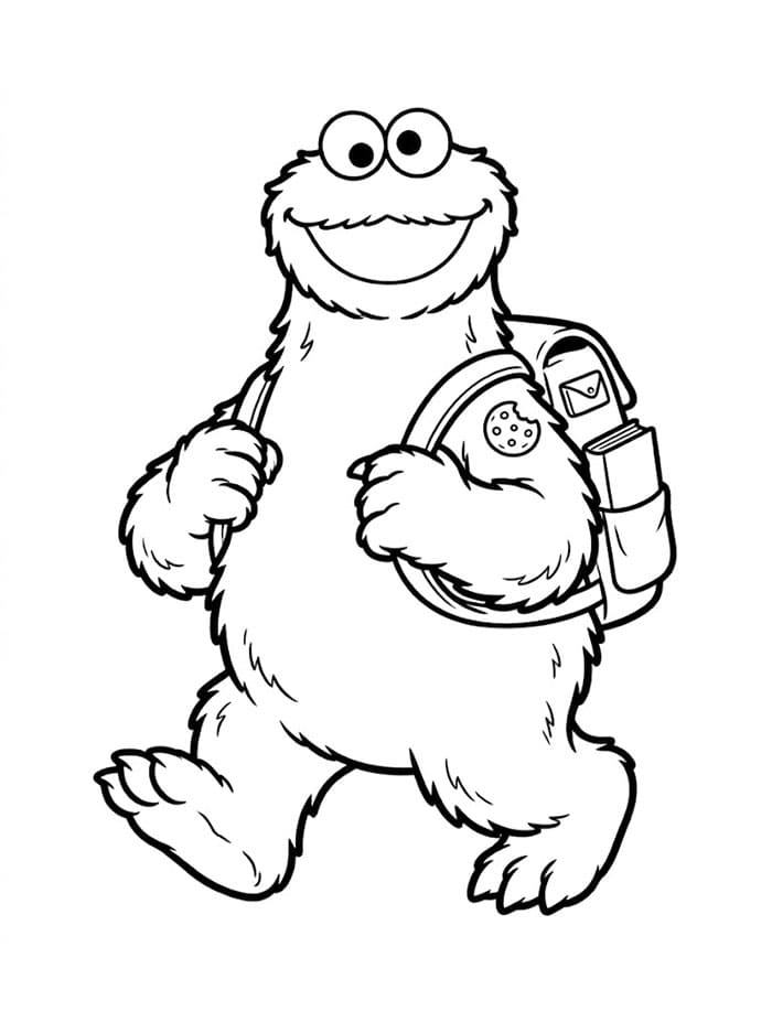 Cookie Monster går Tegninger til Farvelægning
