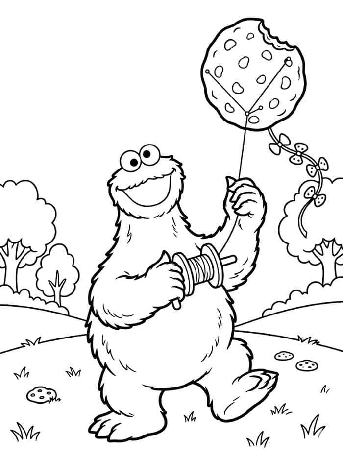 Cookie Monster leger drage Tegninger til Farvelægning