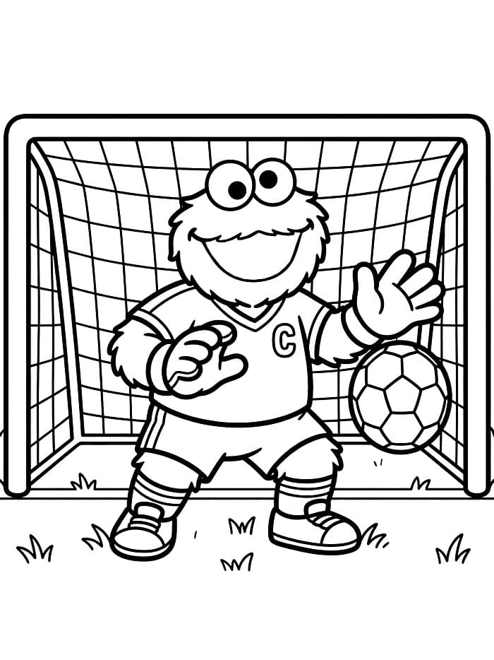 Cookie Monster målmand Tegninger til Farvelægning