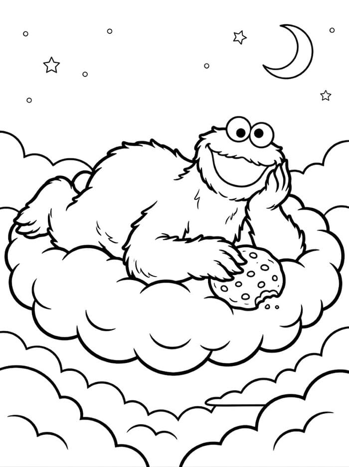 Cookie Monster på skøjteløb Tegninger til Farvelægning