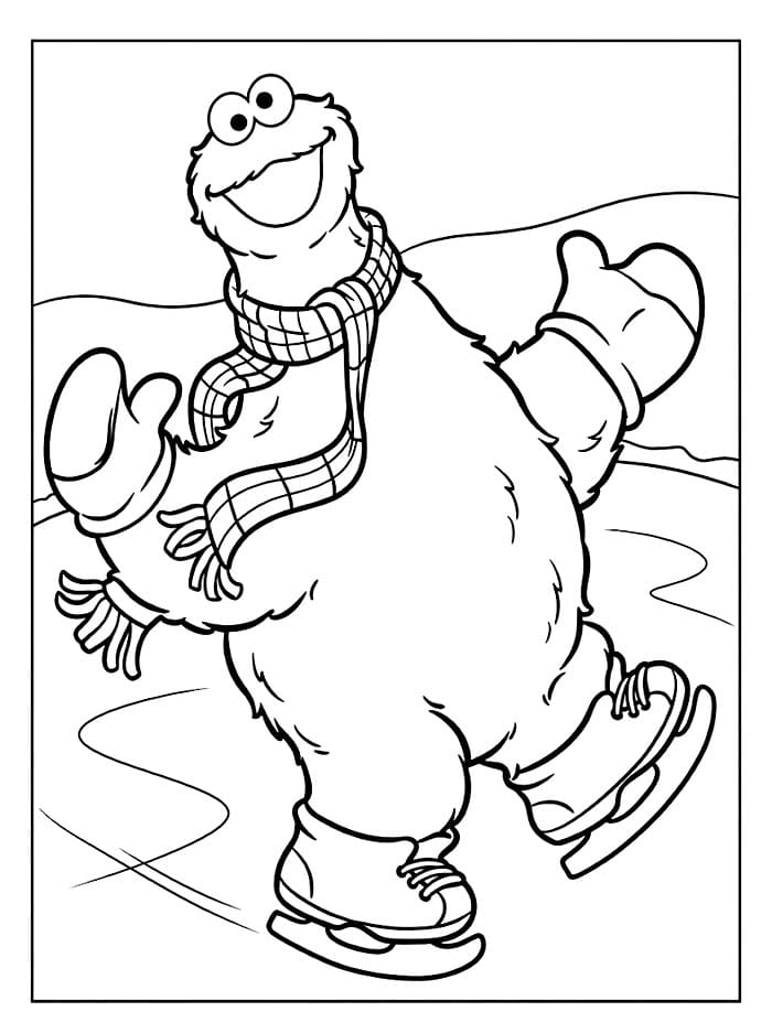 Cookie Monster på skyen Tegninger til Farvelægning
