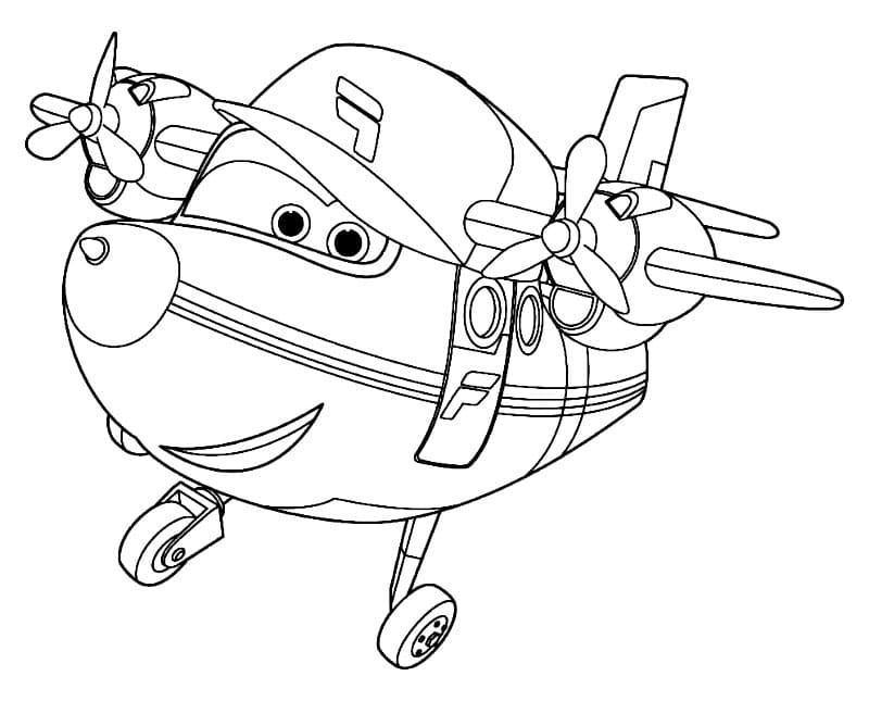 Flip fra Super Wings Tegninger til Farvelægning