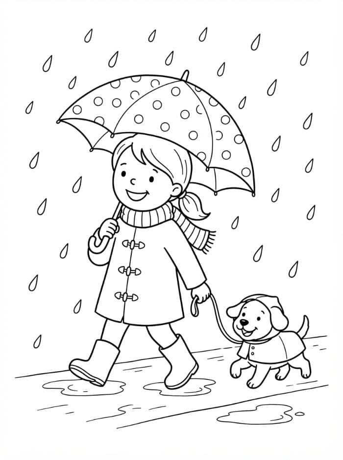 Regn Tegninger til Farvelægning