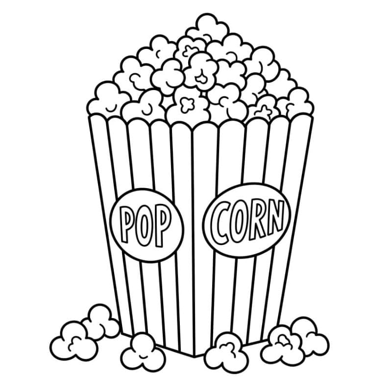 Gratis lækker popcorn Tegninger til Farvelægning