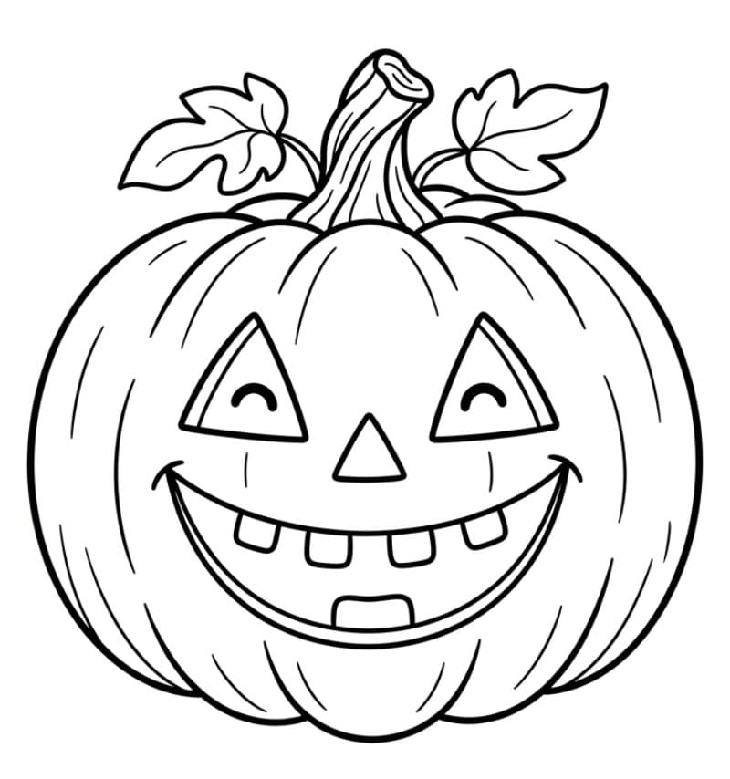Grinende Halloween græskar Tegninger til Farvelægning