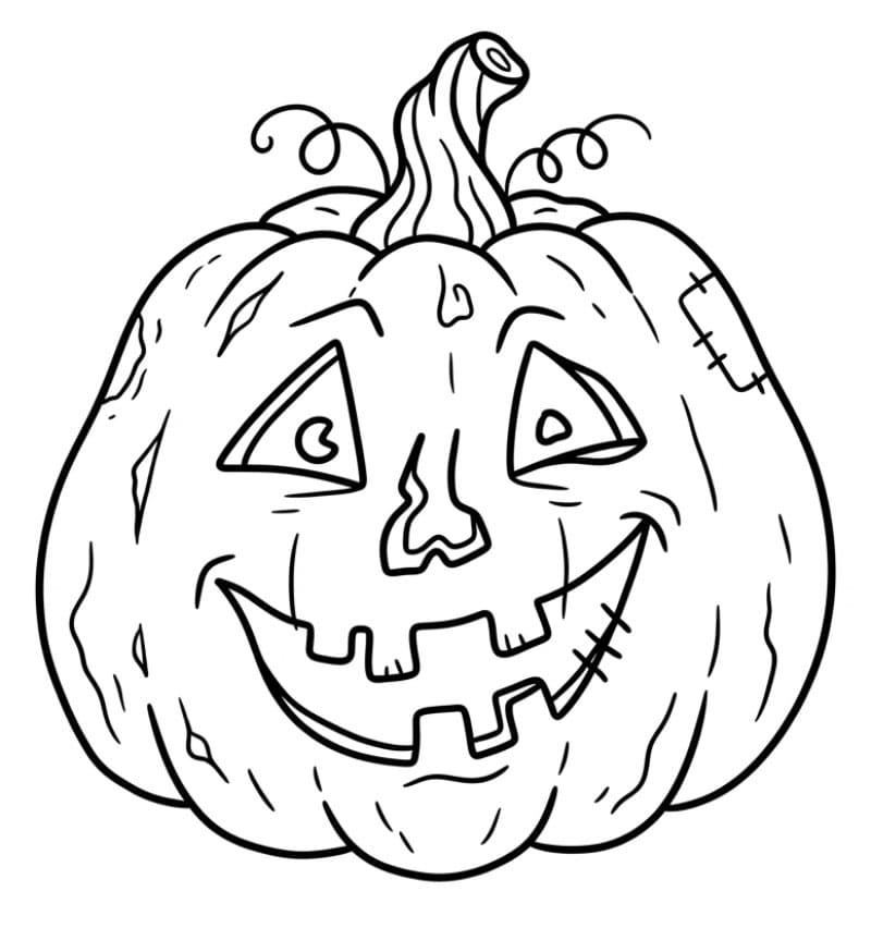 Halloween græskar grimt Tegninger til Farvelægning