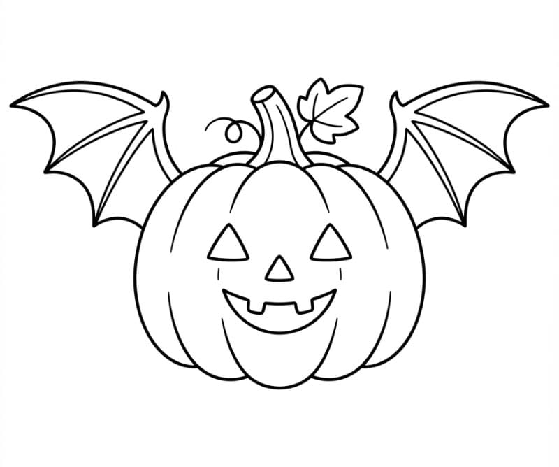Halloween græskar med vinger Tegninger til Farvelægning