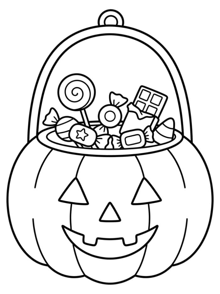 Halloween græskar slikkurv Tegninger til Farvelægning