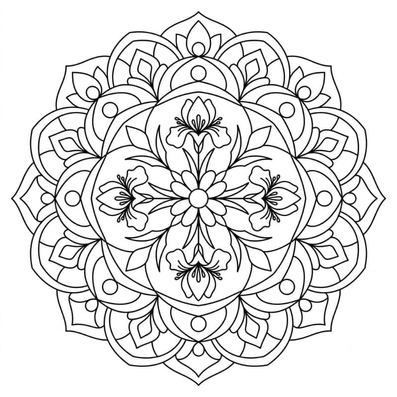 Iris Mandala Tegninger til Farvelægning