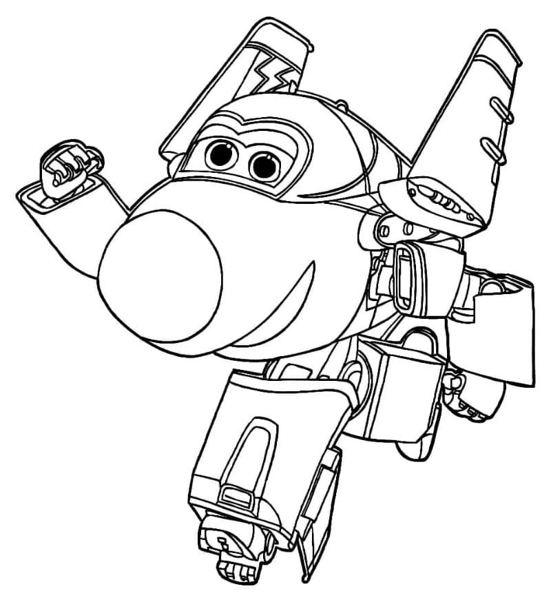 Jerome fra Super Wings Tegninger til Farvelægning