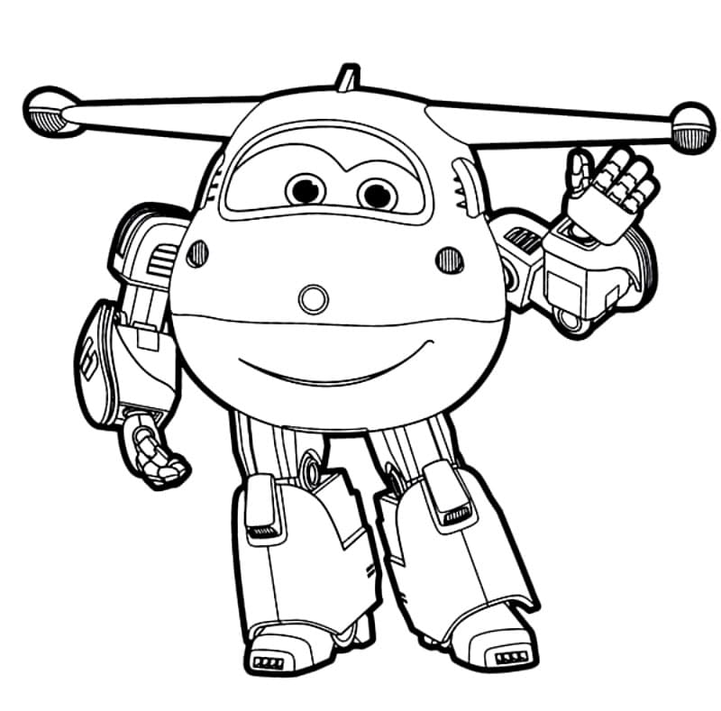 Jett i Super Wings Tegninger til Farvelægning