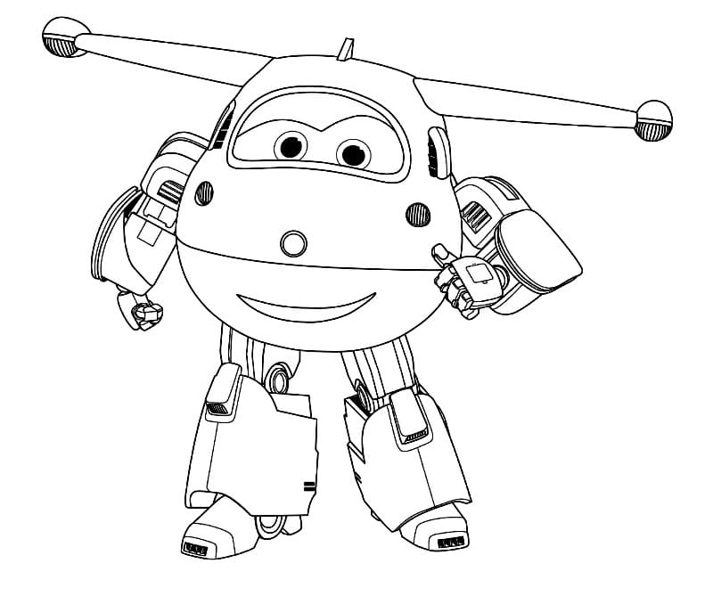 Jett Super Wings Tegninger til Farvelægning