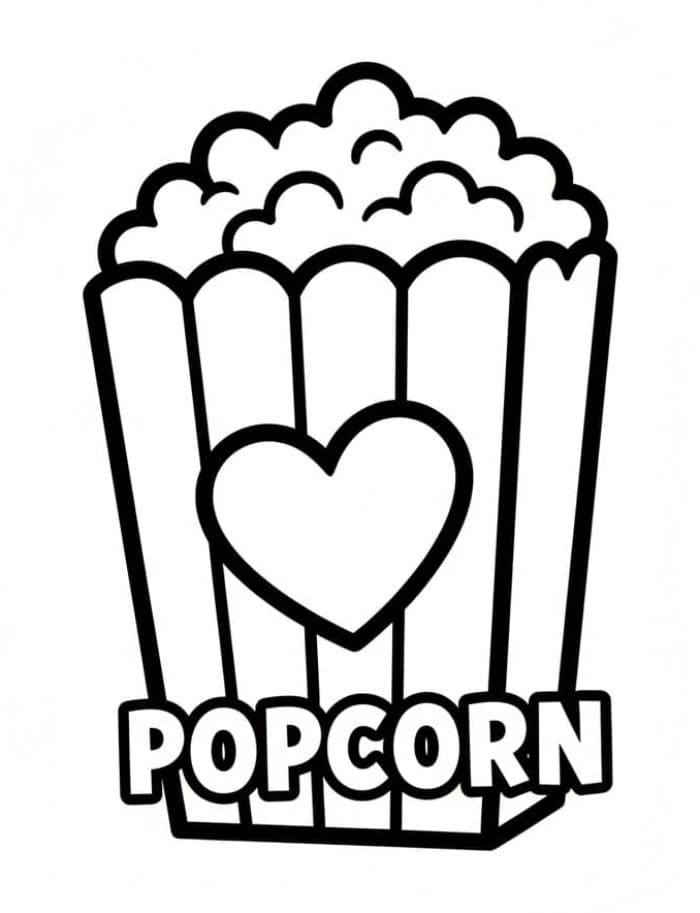 Kære popcorn Tegninger til Farvelægning