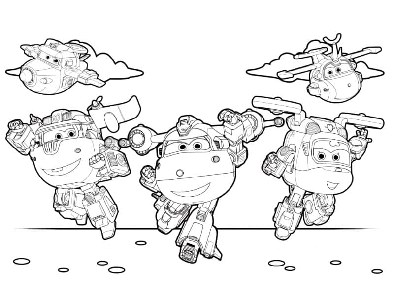 Karakterer fra Super Wings Tegninger til Farvelægning