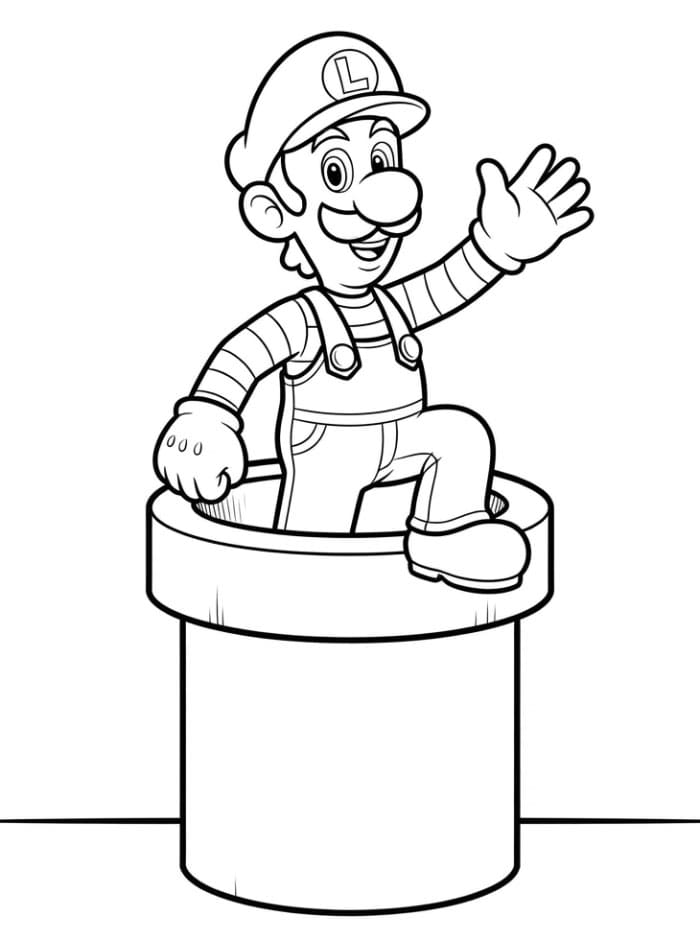Luigi med et grønt rør Tegninger til Farvelægning