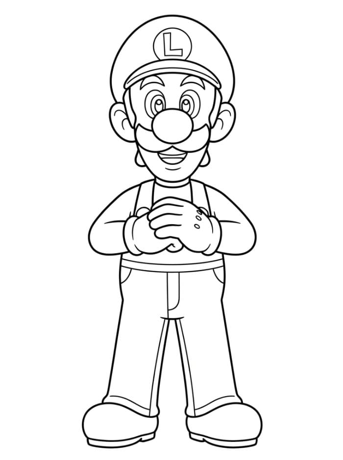 Luigi med sin kasket Tegninger til Farvelægning