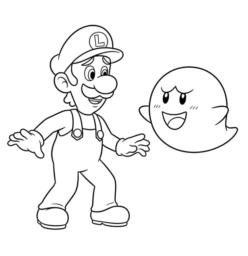 Luigi og et spøgelse Tegninger til Farvelægning