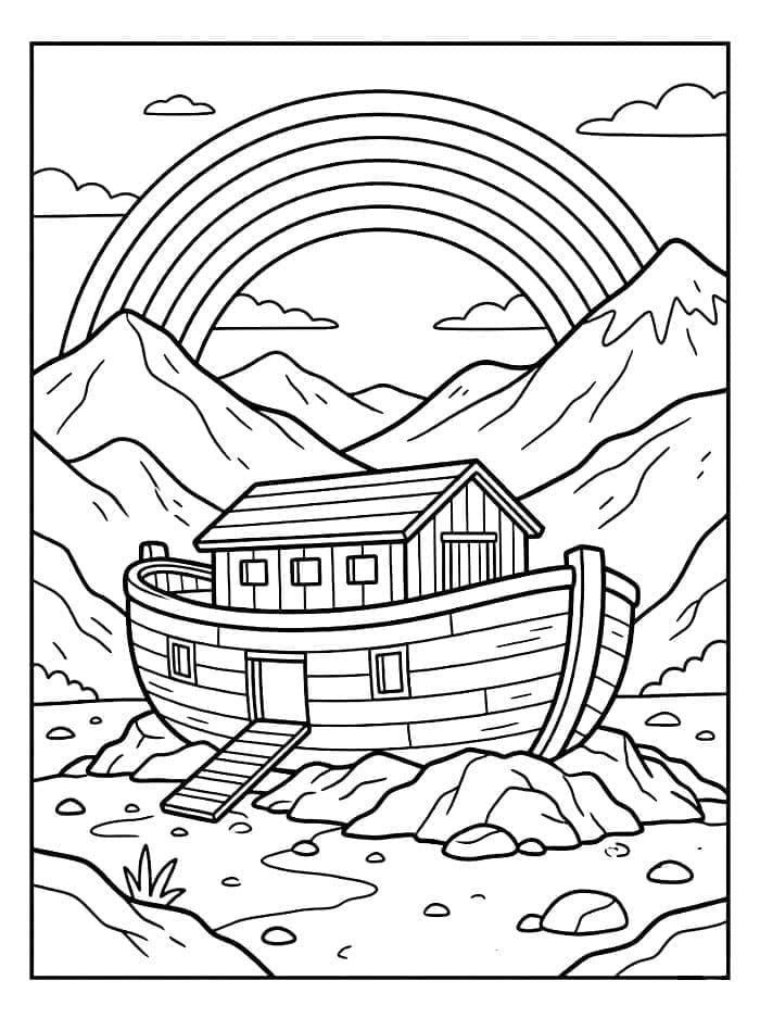 Noas Ark bjerg Tegninger til Farvelægning