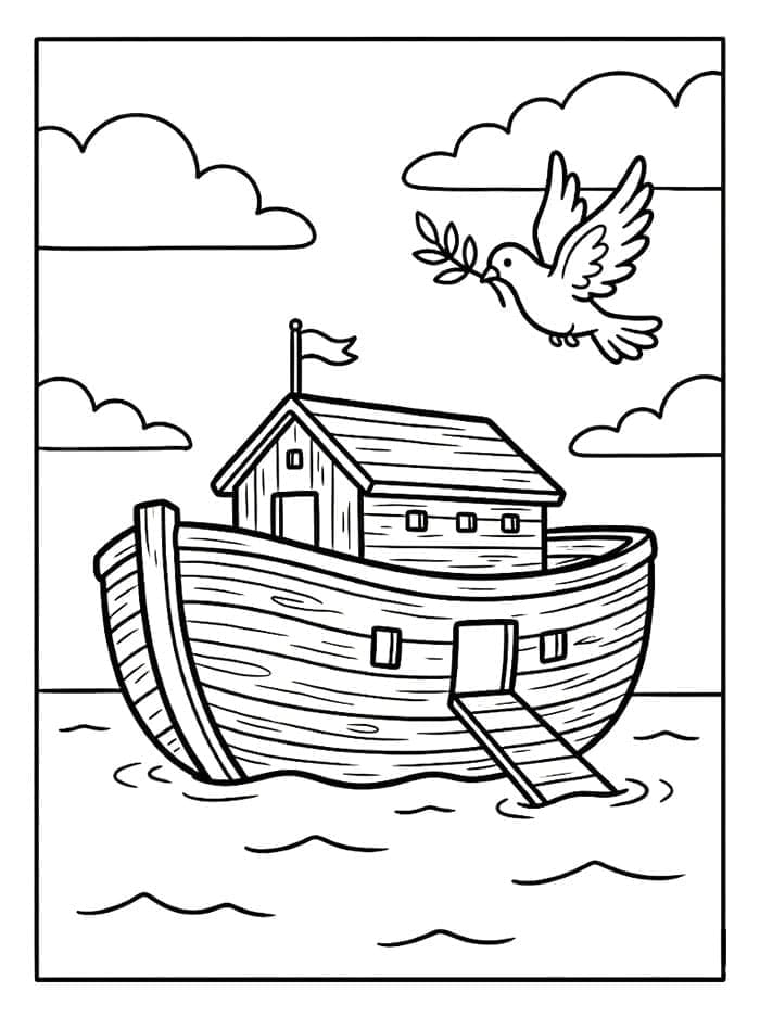 Noas Ark design gratis Tegninger til Farvelægning