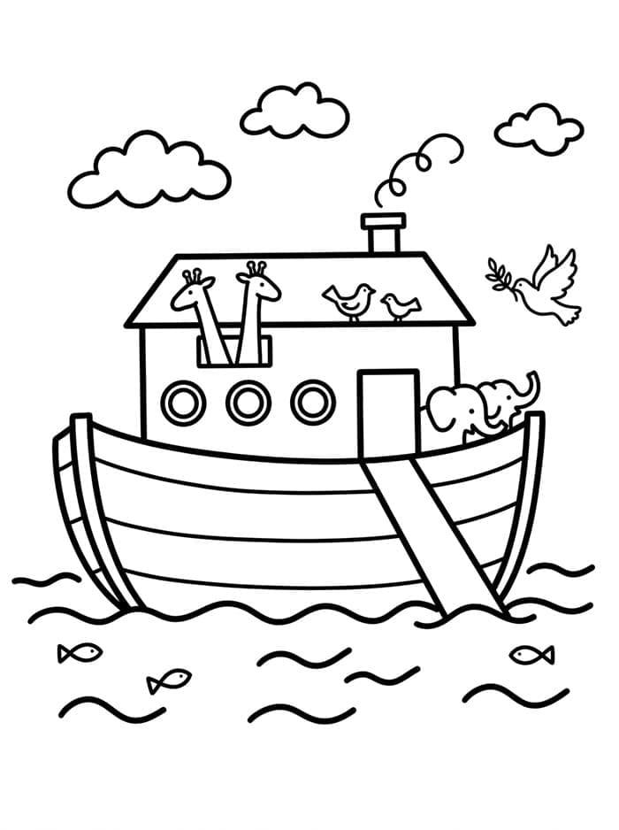 Noas Ark nem Tegninger til Farvelægning