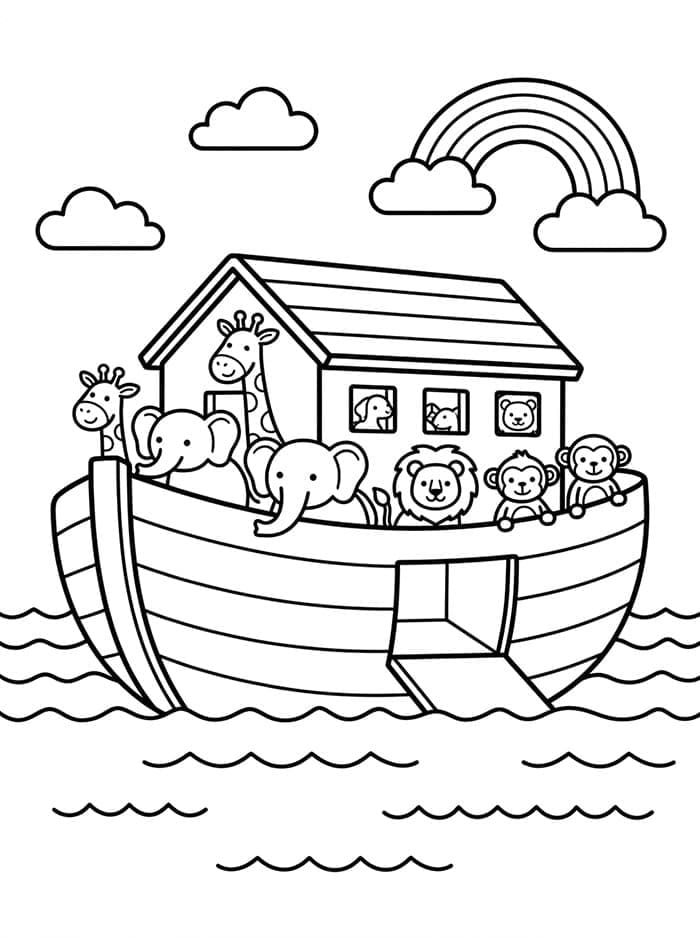 Noas Ark nem og gratis Tegninger til Farvelægning