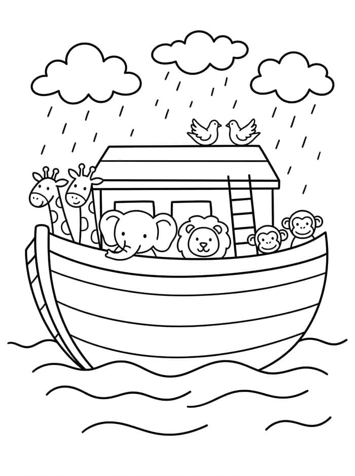 Noas Ark Tegninger til Farvelægning
