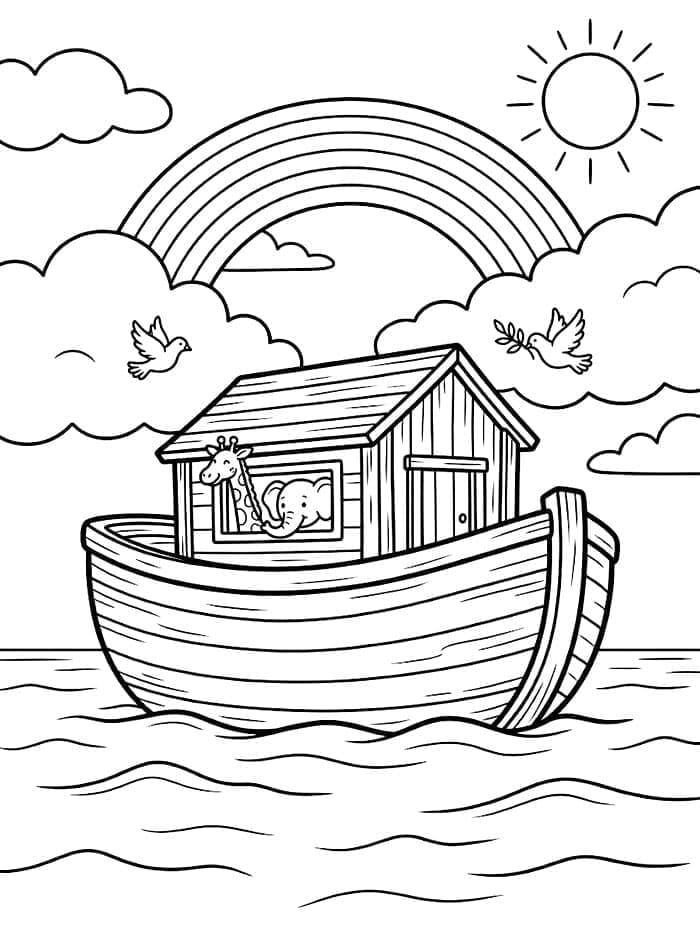 Noas Ark Stillehavet Tegninger til Farvelægning