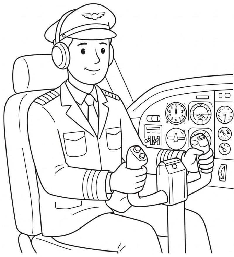 Pilot holder styringen Tegninger til Farvelægning