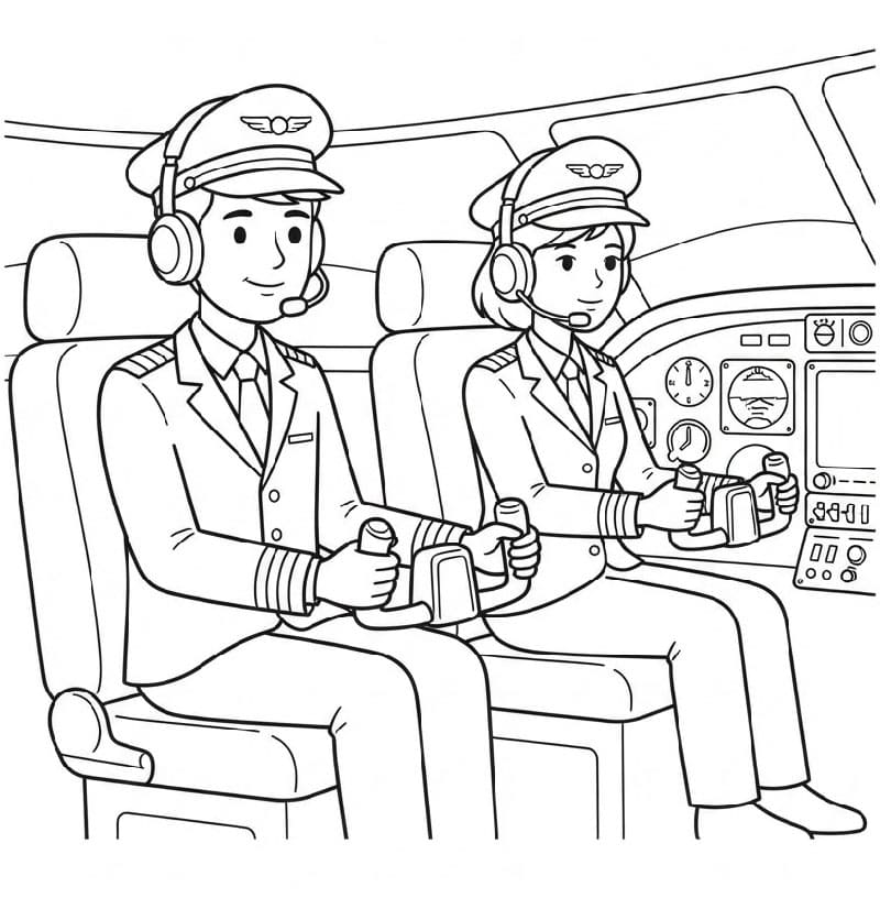 Pilot og co-pilot Tegninger til Farvelægning