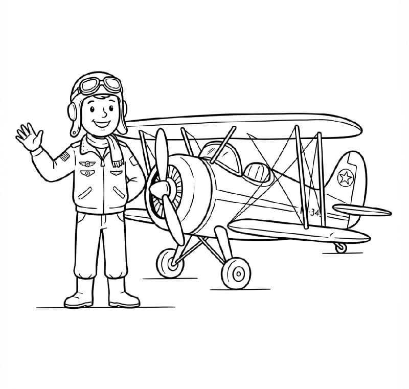 Pilot og fly Tegninger til Farvelægning