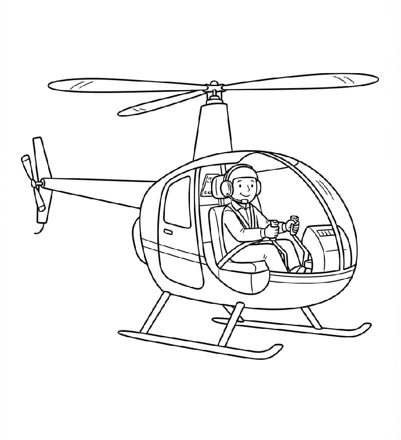 Pilot og helikopter Tegninger til Farvelægning