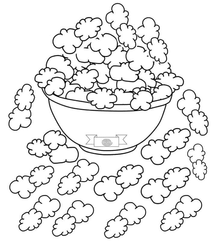 Popcornskål Tegninger til Farvelægning