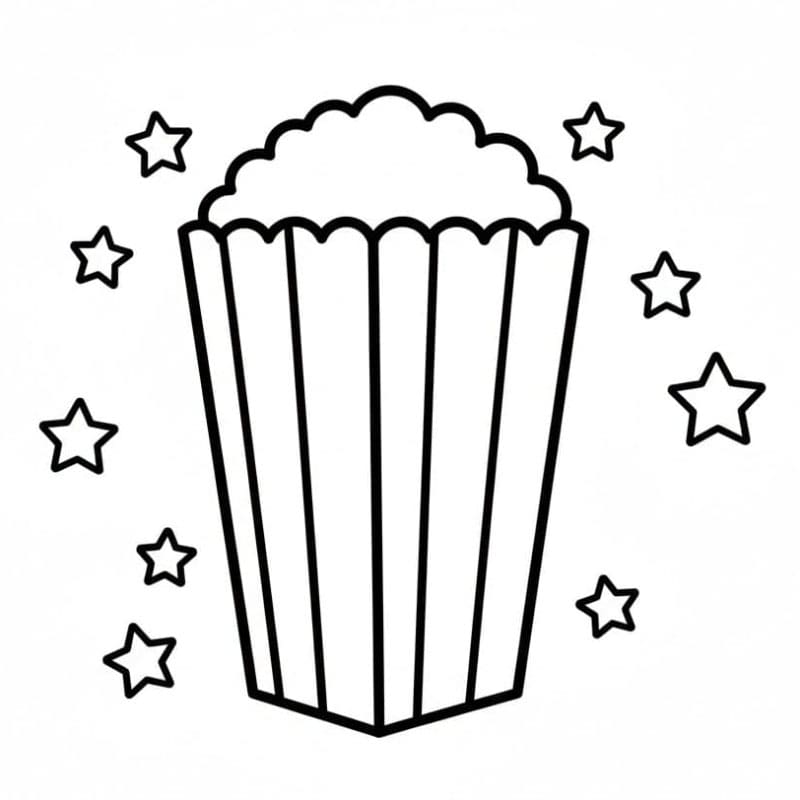 Printbar popcorn Tegninger til Farvelægning