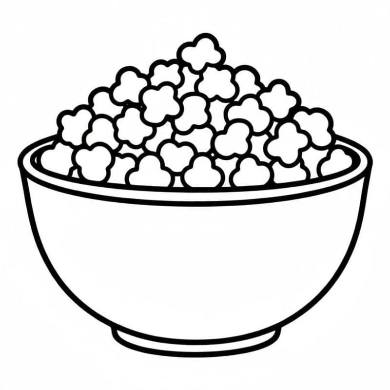 Simpel popcorn uden Tegninger til Farvelægning