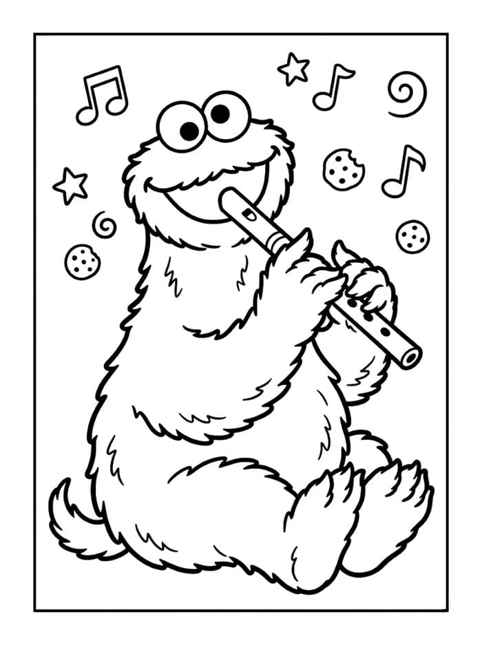 Sjovt Cookie Monster Tegninger til Farvelægning