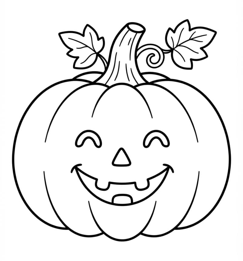 Smilende Halloween græskar Tegninger til Farvelægning