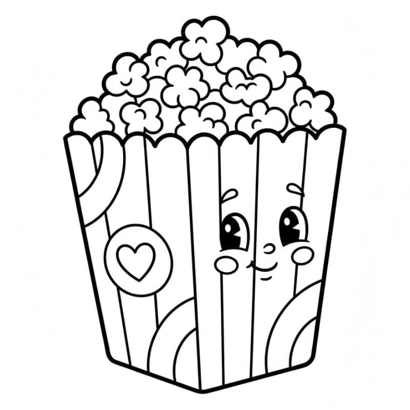Sød popcorn Tegninger til Farvelægning