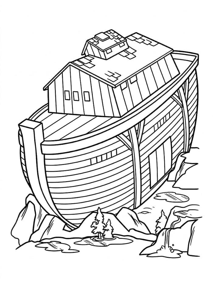 Stor Noas Ark Tegninger til Farvelægning