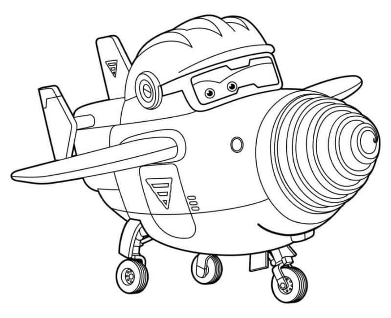 Super Wings Todd Tegninger til Farvelægning