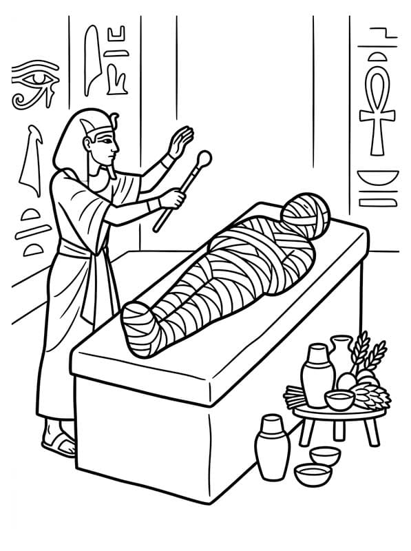 Tegn Mumie Printbar Basic Tegninger til Farvelægning