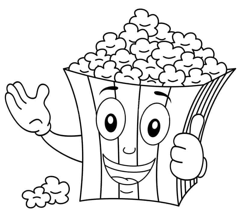 Tegneseriepopcorn Tegninger til Farvelægning